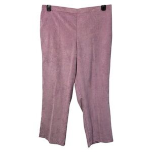Alfred Dunner Pants Purple Corduroy‎ Pull On Classic Fit in Size 18 NWT